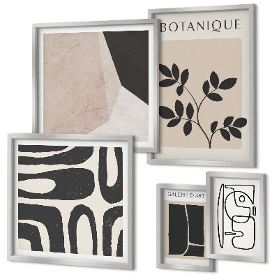 Set de 5 cuadros para salón Gráficos minimalistas y elegantes
