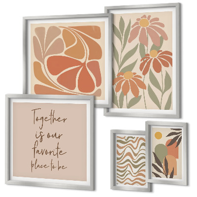 Pared galería de arte Decoraciones elegantes con flores naturales