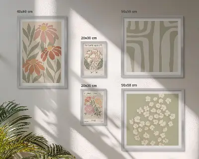 Conjunto de cuadros decorativos con estampados florales de Londres y París estilo boho