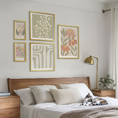 Conjunto de cuadros decorativos Estampados florales Londres París boho