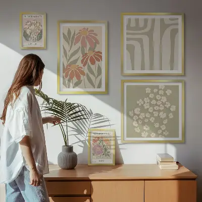 Conjunto de cuadros decorativos con estampados florales de Londres y París estilo boho