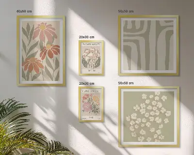 Conjunto de cuadros decorativos con estampados florales de Londres y París estilo boho