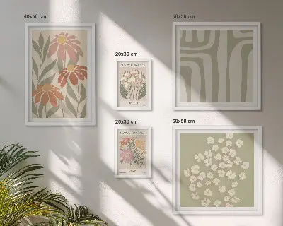 Conjunto de cuadros decorativos con estampados florales de Londres y París estilo boho