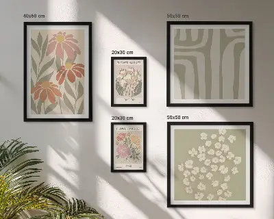 Conjunto de cuadros decorativos con estampados florales de Londres y París estilo boho