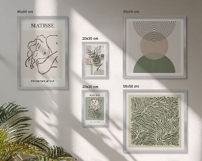 Pared galería de arte composiciones vegetales minimalistas