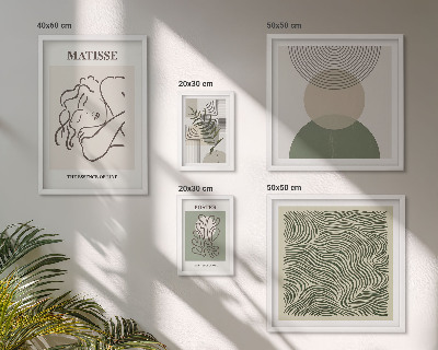 Pared galería de arte composiciones vegetales minimalistas