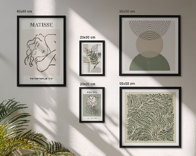 Pared galería de arte composiciones vegetales minimalistas
