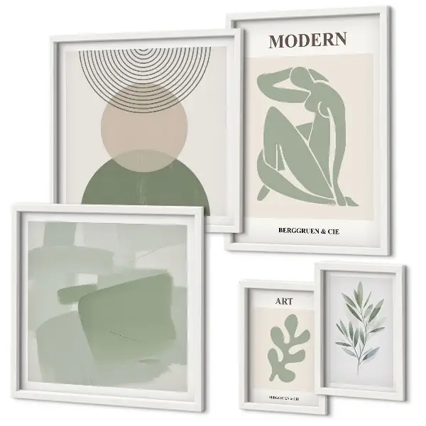 Conjunto de cuadros decorativos con diseño de abstracción moderna