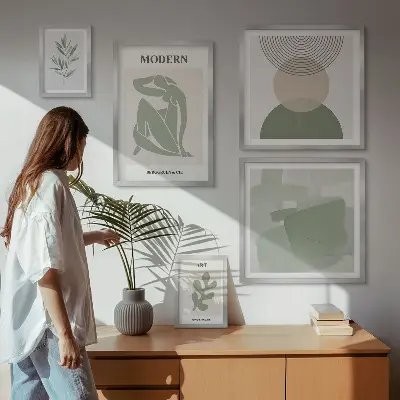 Conjunto de cuadros decorativos con diseño de abstracción moderna
