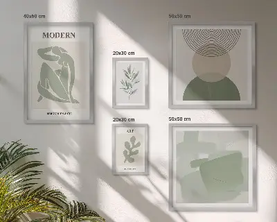 Conjunto de cuadros decorativos con diseño de abstracción moderna
