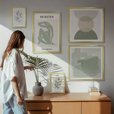 Conjunto de cuadros decorativos con diseño de abstracción moderna
