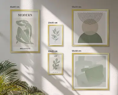 Conjunto de cuadros decorativos con diseño de abstracción moderna