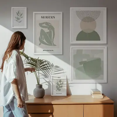 Conjunto de cuadros decorativos con diseño de abstracción moderna