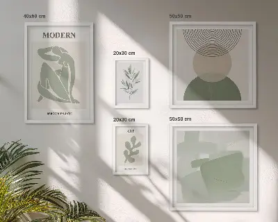 Conjunto de cuadros decorativos con diseño de abstracción moderna