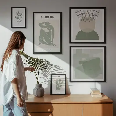 Conjunto de cuadros decorativos con diseño de abstracción moderna