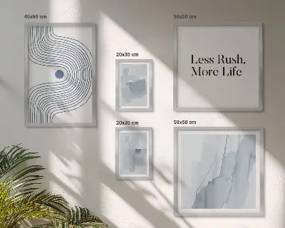 Set de 5 cuadros para salón con diseños gráficos minimalistas modernos
