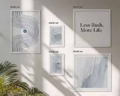 Set de 5 cuadros para salón con diseños gráficos minimalistas modernos