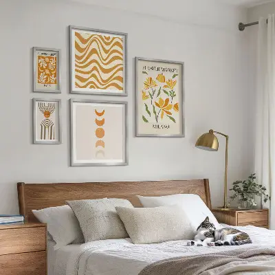 Conjunto de cuadros decorativos con motivos florales