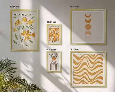 Conjunto de cuadros decorativos con motivos florales