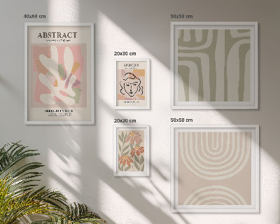 Set de 5 cuadros para salón Plantas abstractas con estilo