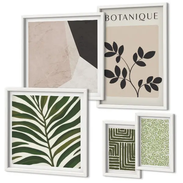 Conjunto de cuadros decorativos con inspiraciones modernas de plantas