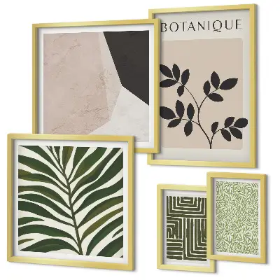 Conjunto de cuadros decorativos con inspiraciones modernas de plantas