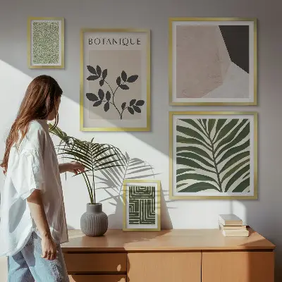 Conjunto de cuadros decorativos con inspiraciones modernas de plantas