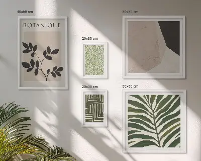 Conjunto de cuadros decorativos con inspiraciones modernas de plantas