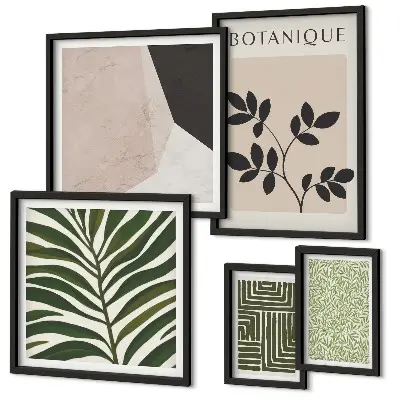 Conjunto de cuadros decorativos con inspiraciones modernas de plantas