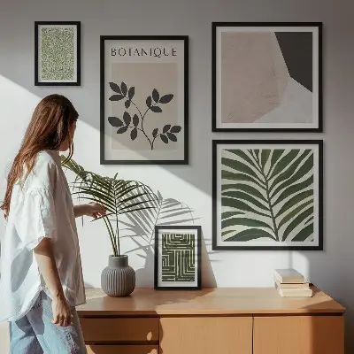 Conjunto de cuadros decorativos con inspiraciones modernas de plantas