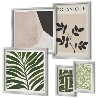 Conjunto de cuadros decorativos con inspiraciones modernas de plantas