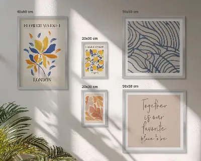Pared galería de arte motivos florales e inscripciones de Londres