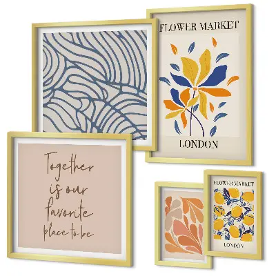 Pared galería de arte motivos florales e inscripciones de Londres