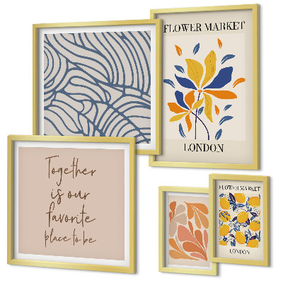 Pared galería de arte Motivos florales Inscripciones de Londres