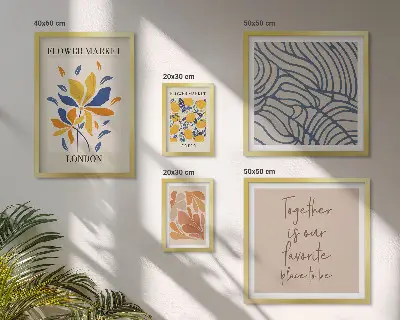 Pared galería de arte motivos florales e inscripciones de Londres