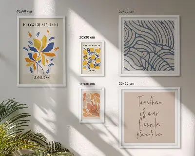 Pared galería de arte motivos florales e inscripciones de Londres