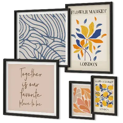 Pared galería de arte motivos florales e inscripciones de Londres