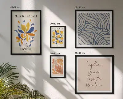 Pared galería de arte motivos florales e inscripciones de Londres