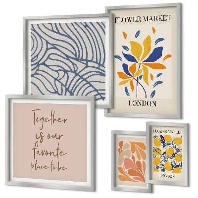 Pared galería de arte motivos florales e inscripciones de Londres