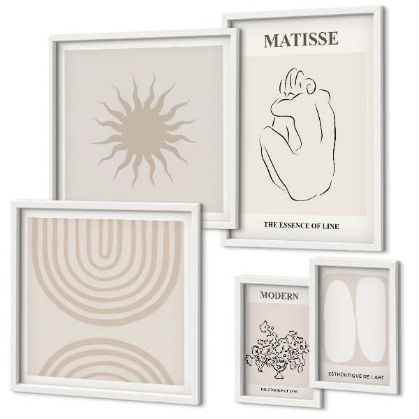 Conjunto de cuadros decorativos Líneas de arte minimalistas