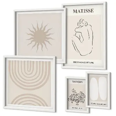 Conjunto de cuadros decorativos con diseño de líneas de arte minimalistas