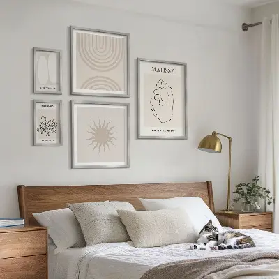 Conjunto de cuadros decorativos con diseño de líneas de arte minimalistas