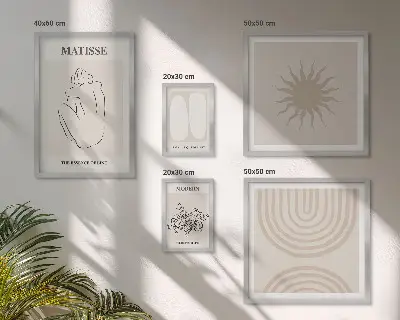 Conjunto de cuadros decorativos con diseño de líneas de arte minimalistas