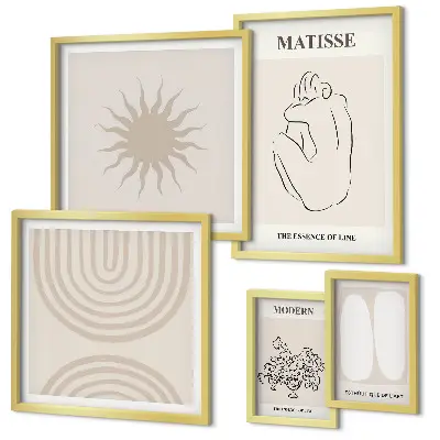 Conjunto de cuadros decorativos con diseño de líneas de arte minimalistas