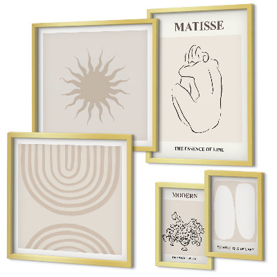 Conjunto de cuadros decorativos Líneas de arte minimalistas