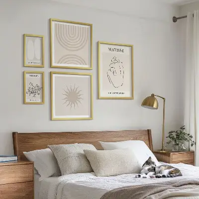 Conjunto de cuadros decorativos con diseño de líneas de arte minimalistas