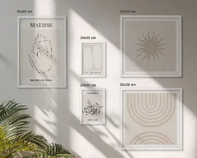 Conjunto de cuadros decorativos con diseño de líneas de arte minimalistas