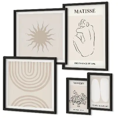 Conjunto de cuadros decorativos con diseño de líneas de arte minimalistas