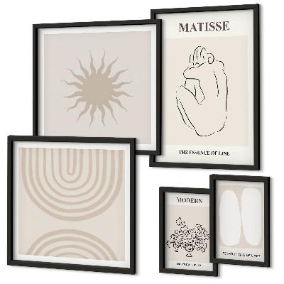 Conjunto de cuadros decorativos Líneas de arte minimalistas