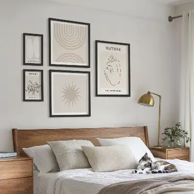Conjunto de cuadros decorativos con diseño de líneas de arte minimalistas
